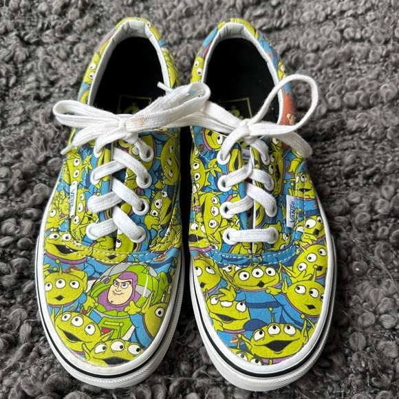 Vans X Toy Story Shoes Kids Size 4 Glow In The Dark Aliens Pixar Disney Collab - Picture 5 of 15